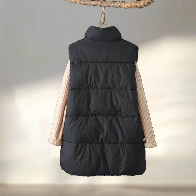 Down Vest for Women Winter OversizeThickened Warm Large Pocket Vest Casual Windproof Warm Turtleneck Vest