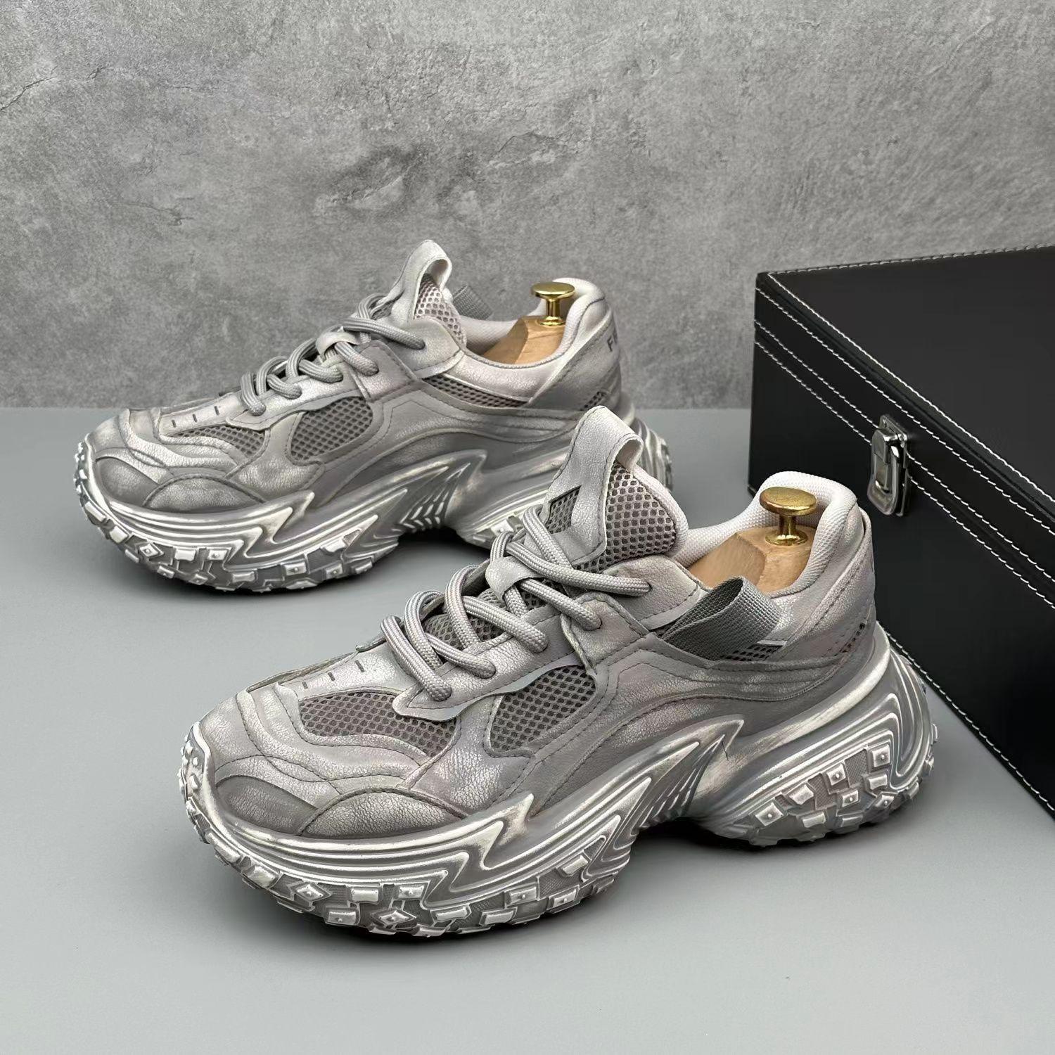 

Мужская обувь Трендовая подошва Tire Sole Грязная обувь на платформе Повседневная универсальная износостойкая трендовая спортивная обувь 39