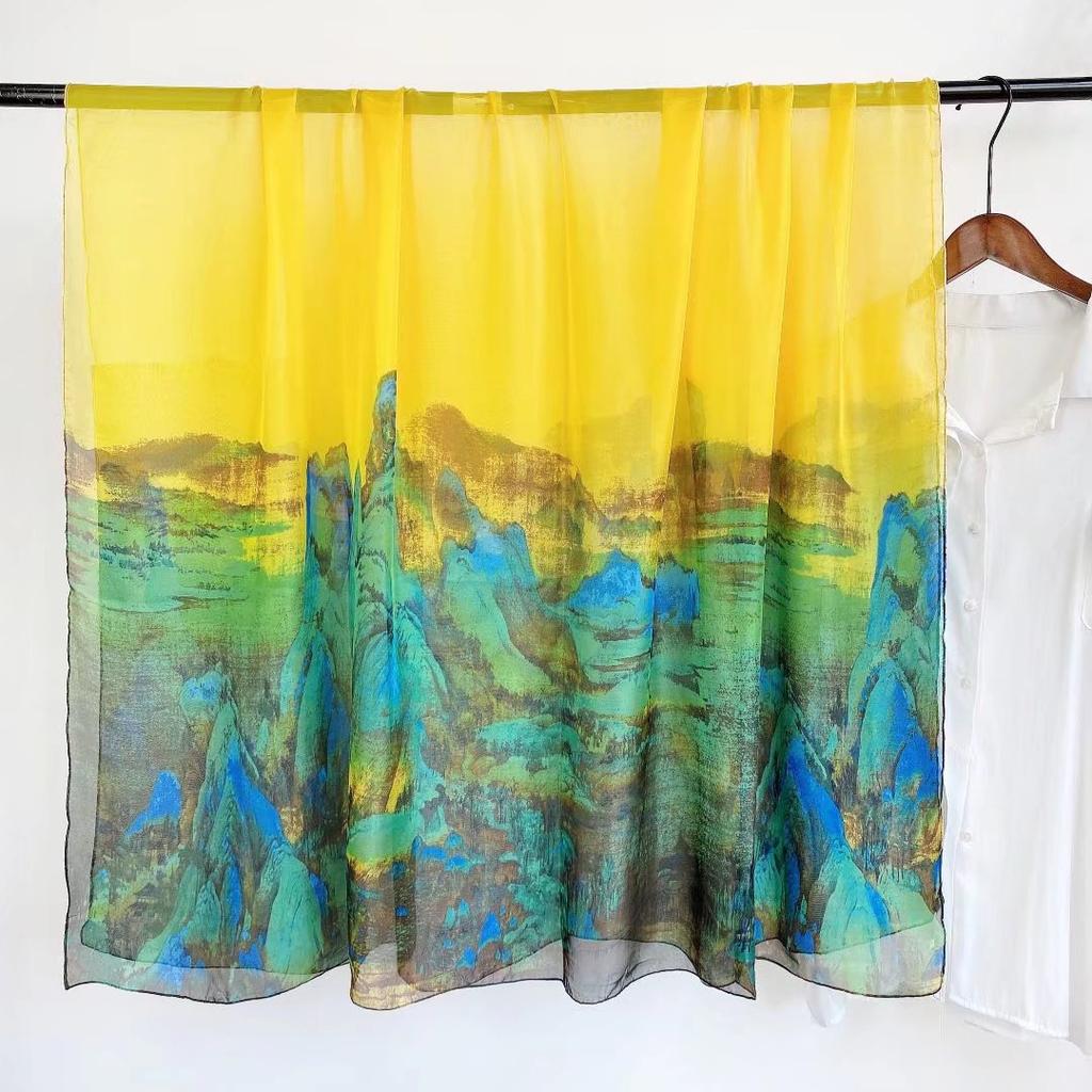 Print Silk Scarf Hijab Women Spring Deisgn Soft Beach Stoles Elegant Head Scarves Echarpe Shawl Satin Large Wrap Echarpe Bandana