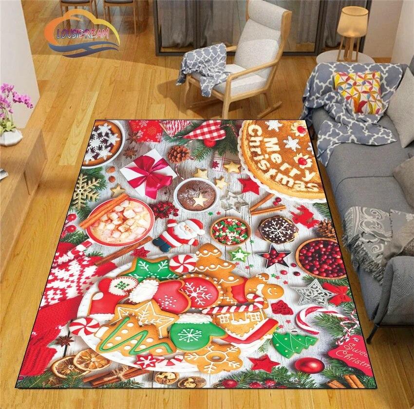 3D Printed Christmas Floor Mats Carpet  Santa  Fashion Bedroom Mat Living Room Office Children  Home Decor
