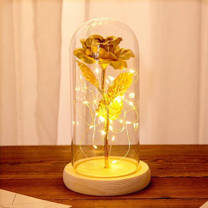 Romantive Eternal Rose LED Light Rose In Glass Dome For Valentine's Day Mother's Or Christmas Day Gift