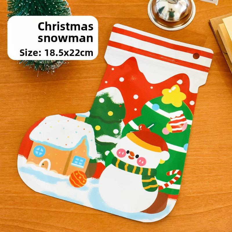 Cute Christmas Stocking Self-sealing Bags, Student Surprise Blind Bags, Cartoon Christmas Candy Bags, Packaging Gift Bags