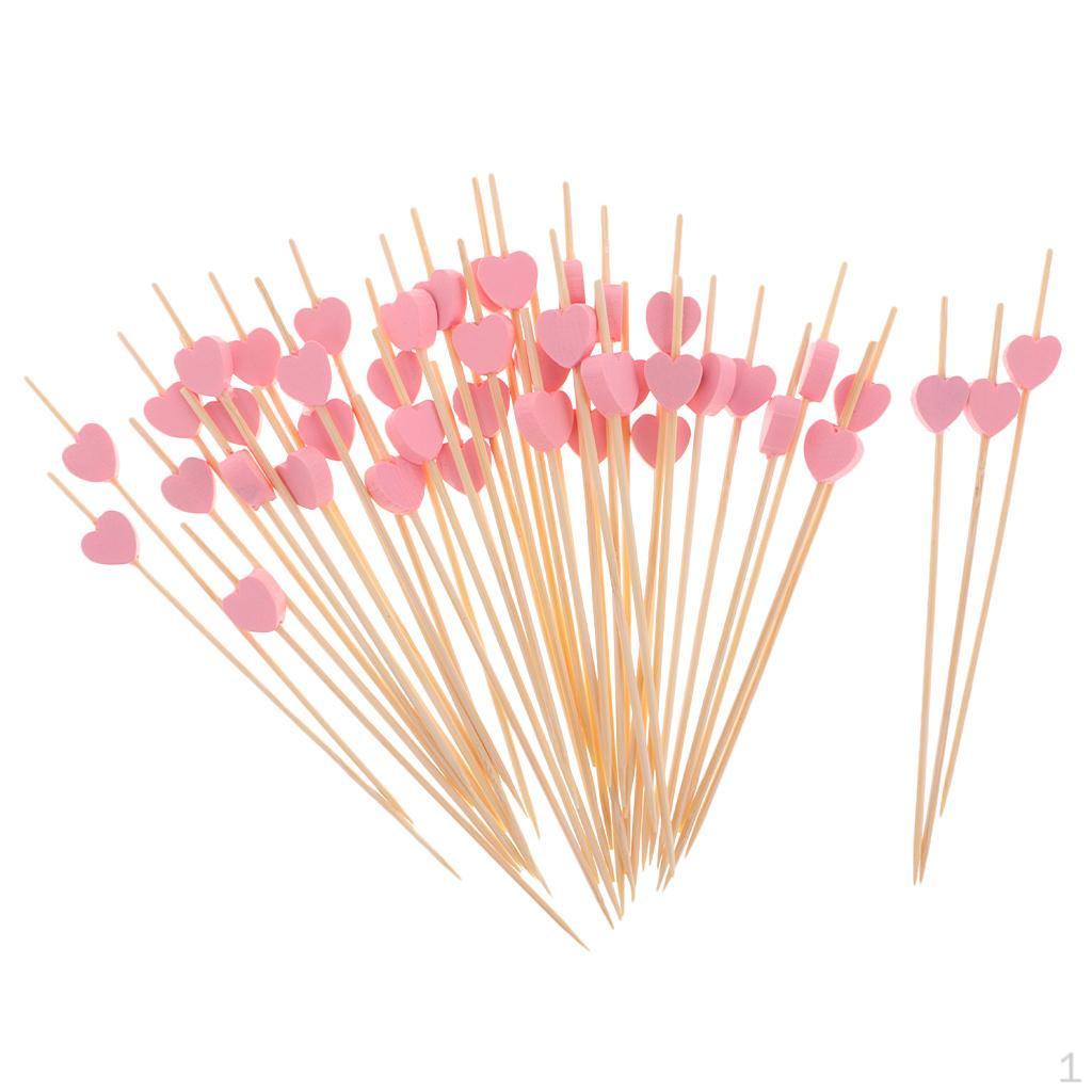 100 Pieces Bamboo Cocktail Picks Fruit Sticks Party Dessert , 12cm