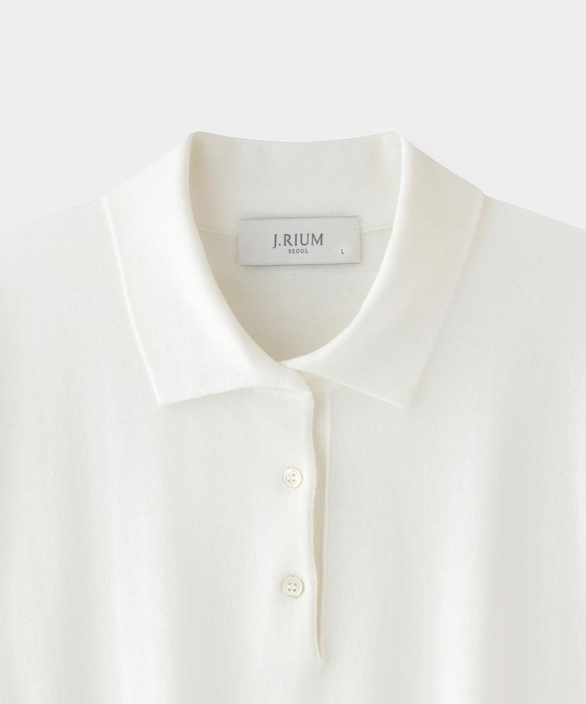 Jeilium Cotton Summer Essential Polo Neck White (Dry Touch)