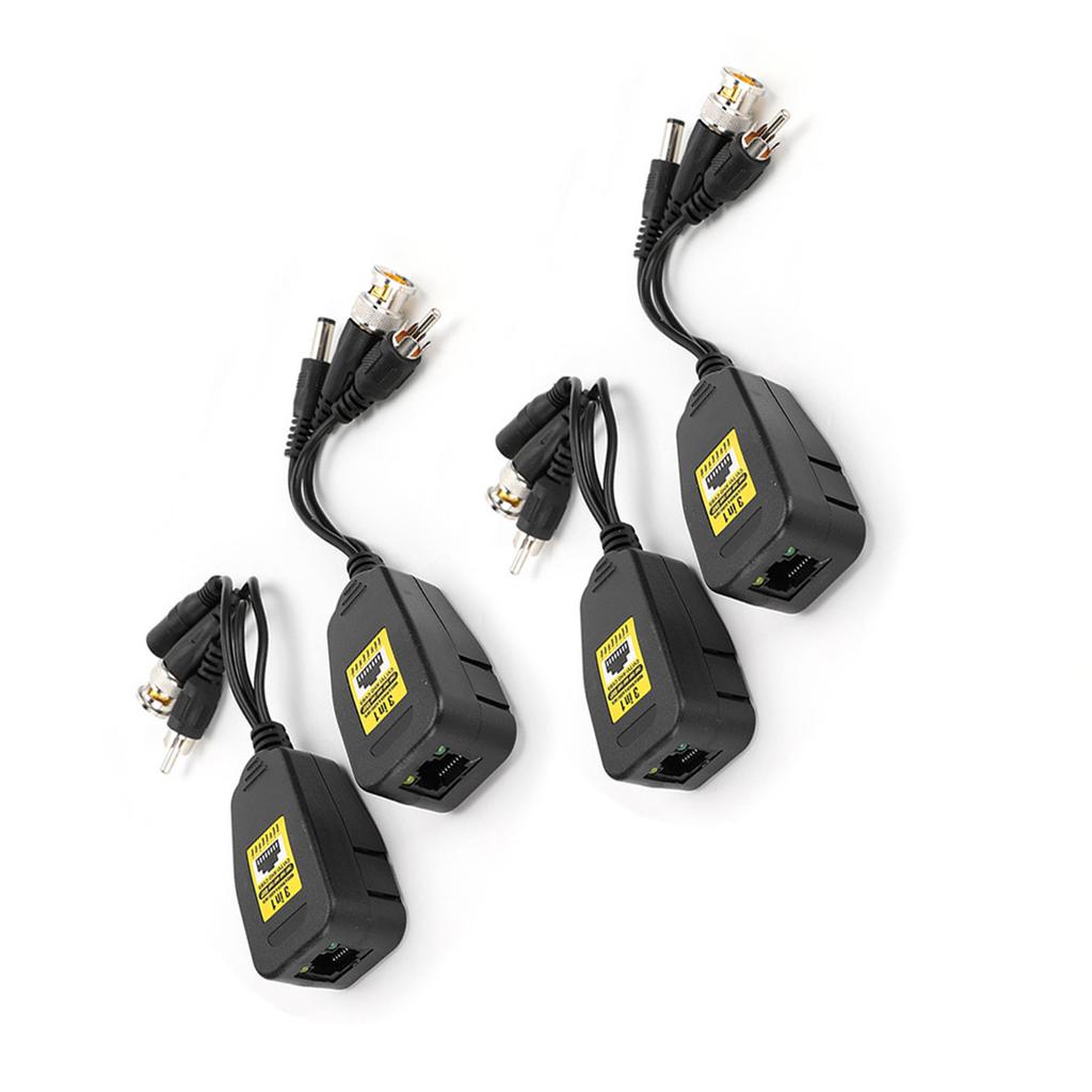 2Pair 3 In 1 PowerVideoAudio Balun Connector Transmitter 8MP CVi AHd TVi CVBS