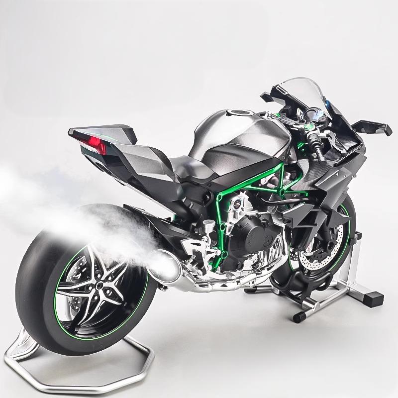 Gift Box Spray 1/6 Scale Kawasaki H2R H2 Racing Motorcycle Alloy Diecast Model Car Collections Hobby Decoration Gifts with Husband Boy