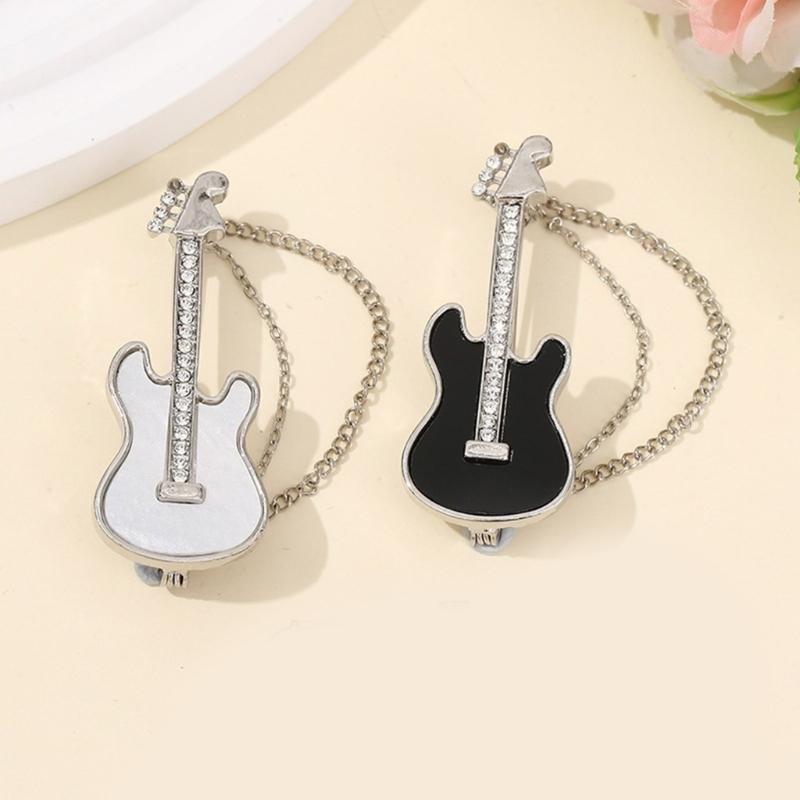 Corsage Pin Guitar Shape Unique Brooch Pin Clothing Jewelry Alloy Texture Suitable for Friendship and Celebration