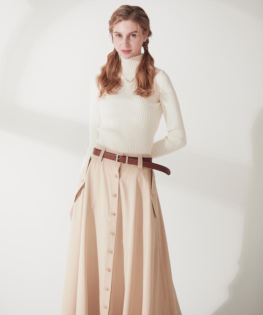 Enot Extra Wide Beige Long Skirt