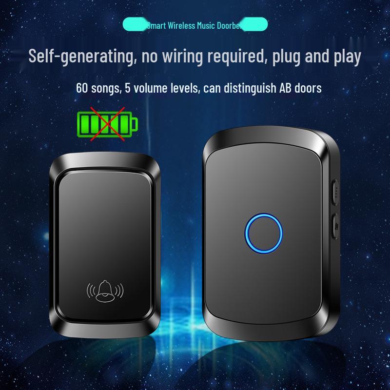 Self-Powered Wireless Doorbell for Home - Ultra-Long Range, One-to-One Remote Caller for Elderly