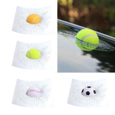 Realistic 3D Ball Hit Car Window Decal Durable PP Glass Sticker Creative Sunproof Waterproof Decor for Car Accessories