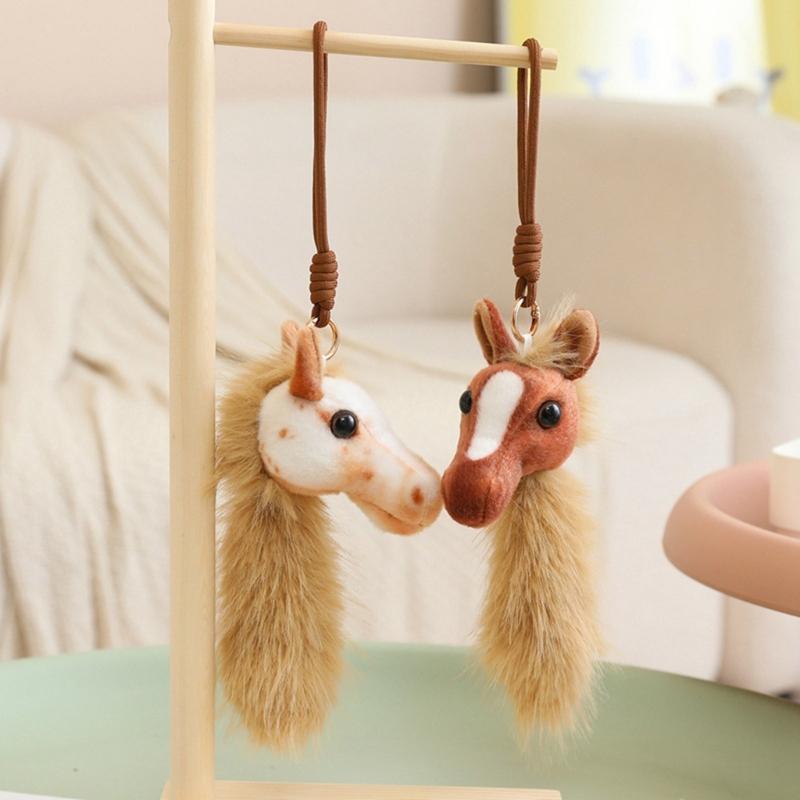 Plush Horse Toy Pendant Decoration for Office Desk and Living Room Animal Ornament Gift for Friend Family