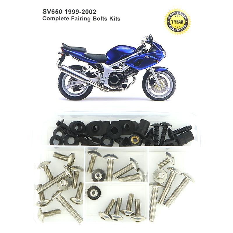 Apto Para Suzuki SV650 1999 2000 2001 2002 Kit Completo de Tornillos para Carenado de Motocicleta Tornillos Tuercas de Velocidad Acero Clips para Carenado
