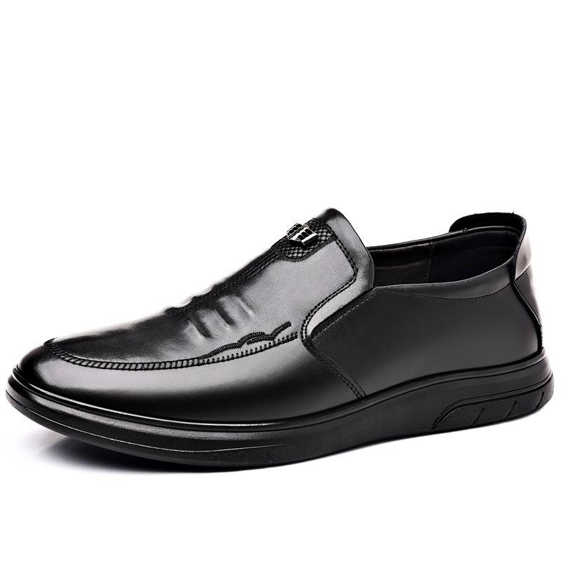 Men's Shoes Spring New Business Casual Leather Shoes Men's Leather Breathable Soft-soled Dad Shoes