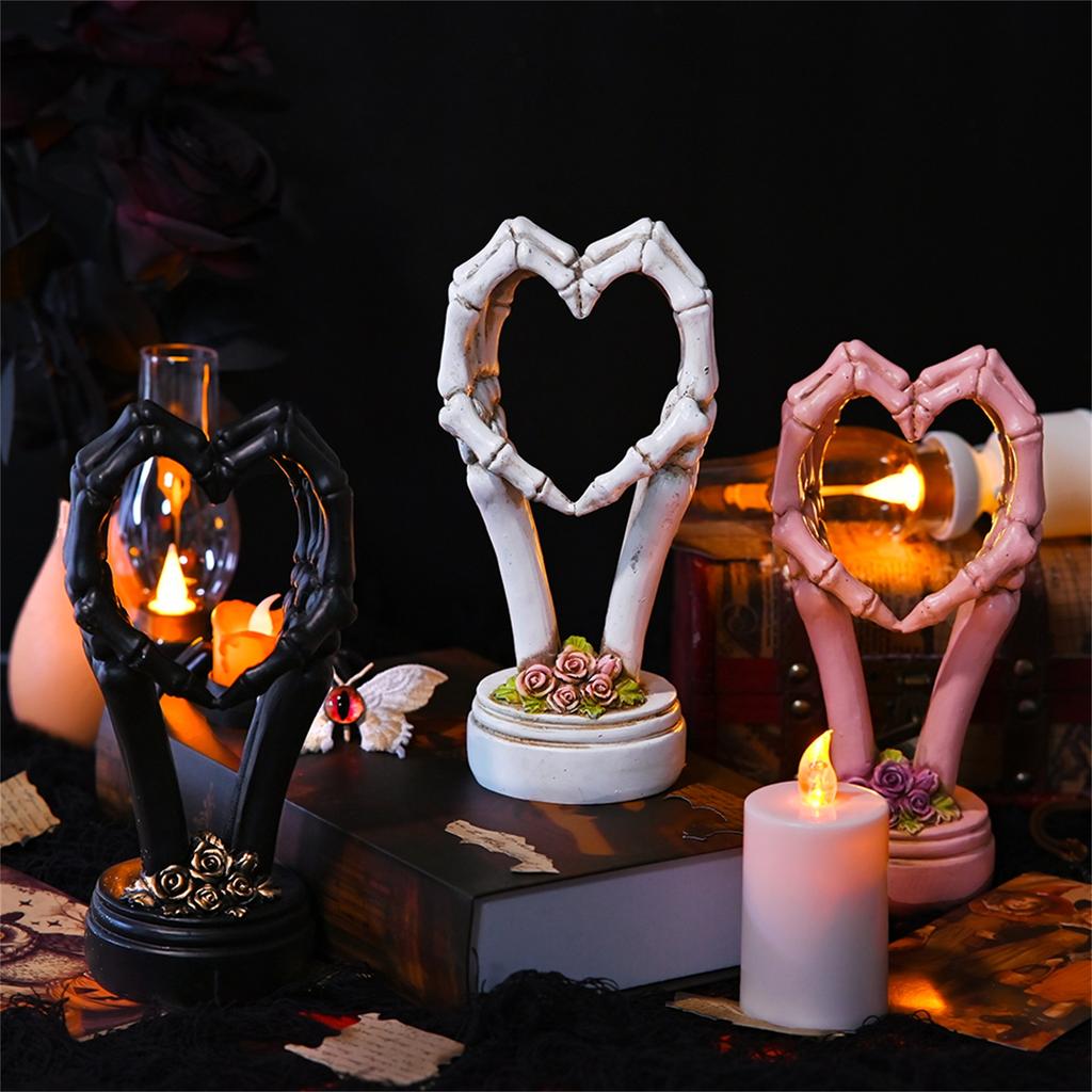 Halloween Heart Hand Decoration Party Festival Atmosphere Decoration Resin Skeleton Hand Ornaments
