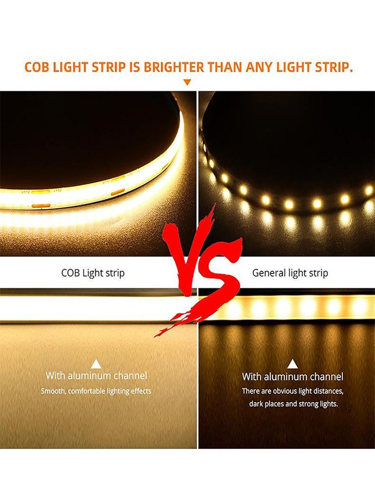 USB 5V Wood Panel COB Touch Light Strip - Flexible, Single Color, Dimmable, DIY Atmosphere Lighting