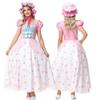 Toy Story Bo Peep Cosplay Costume Pink Polka Dot Dress Halloween Party Adult Role Play Outfit with Hat Crinoline Set