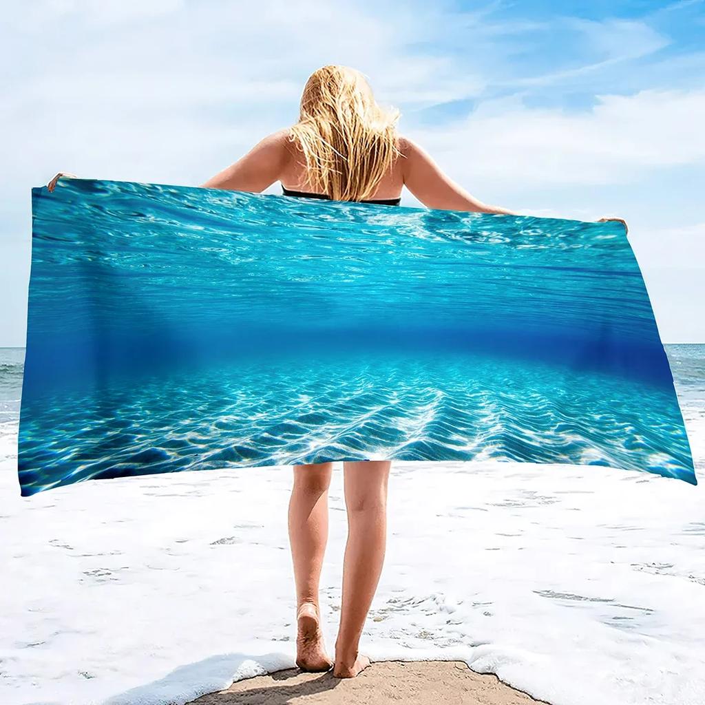 Sea World Beach Towel for Kids, Girl, Boys, Men, Women, Turtle Bath Print Pool Super Soft Plush