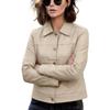 Cross-border New European and American Style Women's Short PU Leather Jacket, Fashionable Stand-collar Versatile Motorcycle Jacket, Spring/autumn Styl