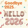 Hello 2026 Happy New Year Metallic Foil Balloons Festive Decor For Parties Home Decoration
