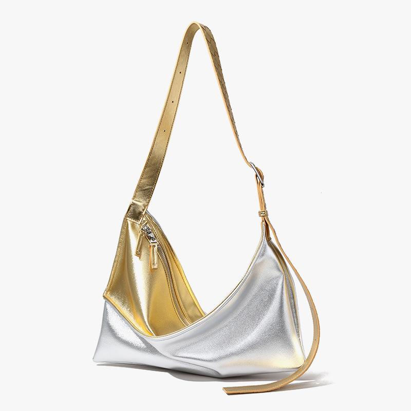 Niche Cowhide Underarm Bag, Genuine Leather Women's Bag, Messenger Bag, High-end Sense, Large-capacity Simple Commuter Tote Bag.