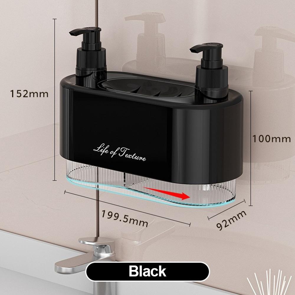 Plastic Press-Type Soap Dispenser Refillable Detachable Liquid Soap Dispenser Double Pump Head High Capacity Soap Rack чёрный