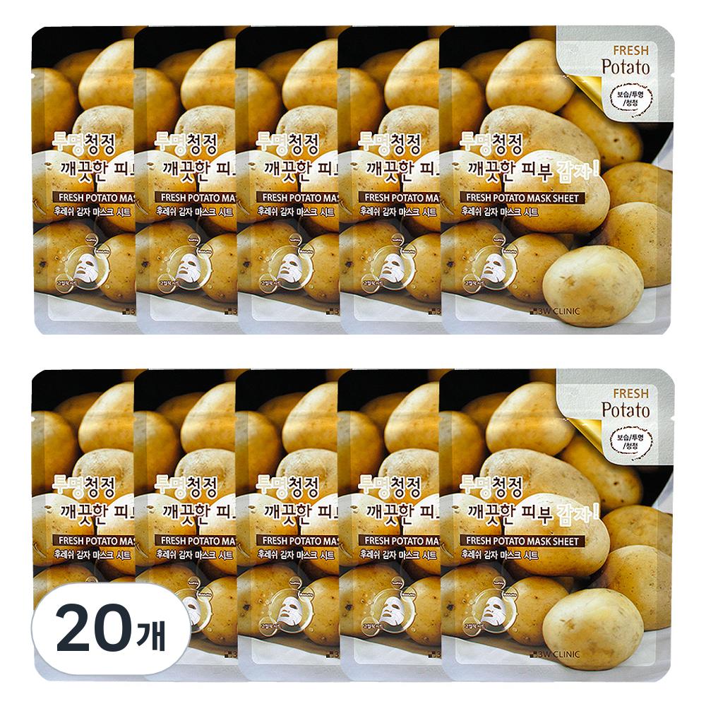 

3W Clinic Fresh Potato Mask Sheet, 1 упаковка, 20 штук