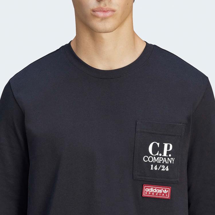 Adidas Originals X C.P. Company Collaboration FW24 Minimalist Comfortable Vintage Long Sleeve T-Shirt Unisex Tops Black JN8656