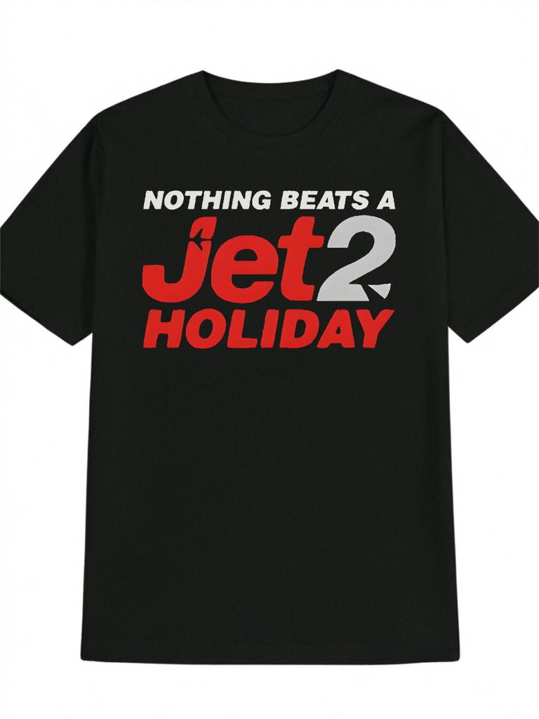Mens Funny Jet2 Inspired Aviation Humor TShirt Nothing Beats A Jet2 Holiday Saying Black with Red Gray Airline Crew Design