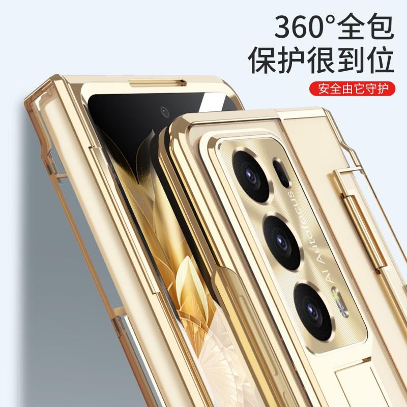 Pełne Pokrycie Składane Etui na Telefon Honor Magic V2 Z Ochroną Zawiasu Slotem na Rysik Stojakiem Magnetyczna Osłona PC