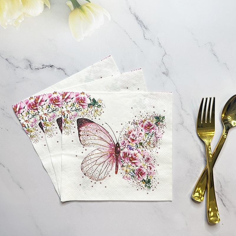 20 buc/pac 33*33 cm 2 straturi șervețele de petrecere de unică folosință cu model floral