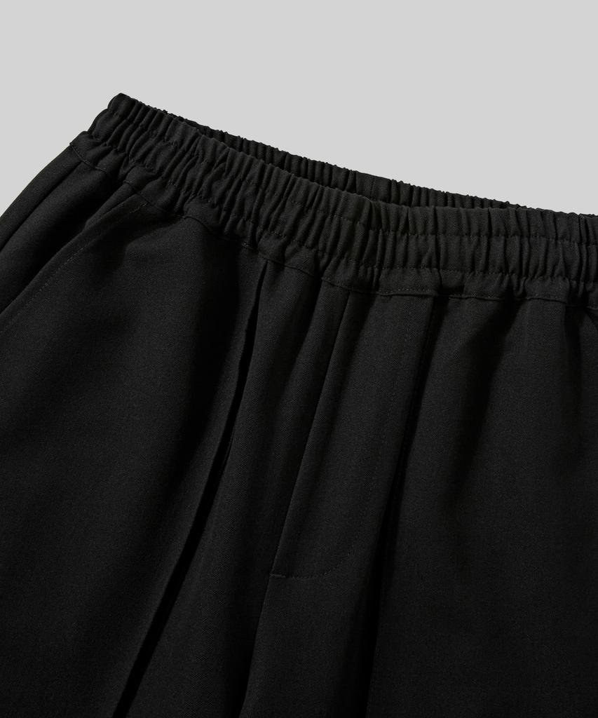 Beodeonteu Relaxed Out-Pocket Elastic Waist Slacks [Black]