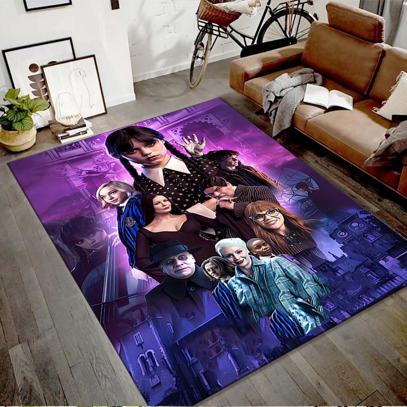 1pc Addams Family Wednesday4 Design Printed Area Rug Carpet for Bedroom Living Room Home Decor Rugs Mat Non Slip Mat Rug for Bedside