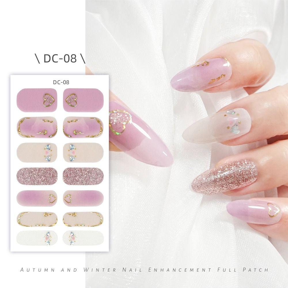 Floristic Gel Nail Polish Strips 14 Strips Nail Patch  DIY NAil Art Making