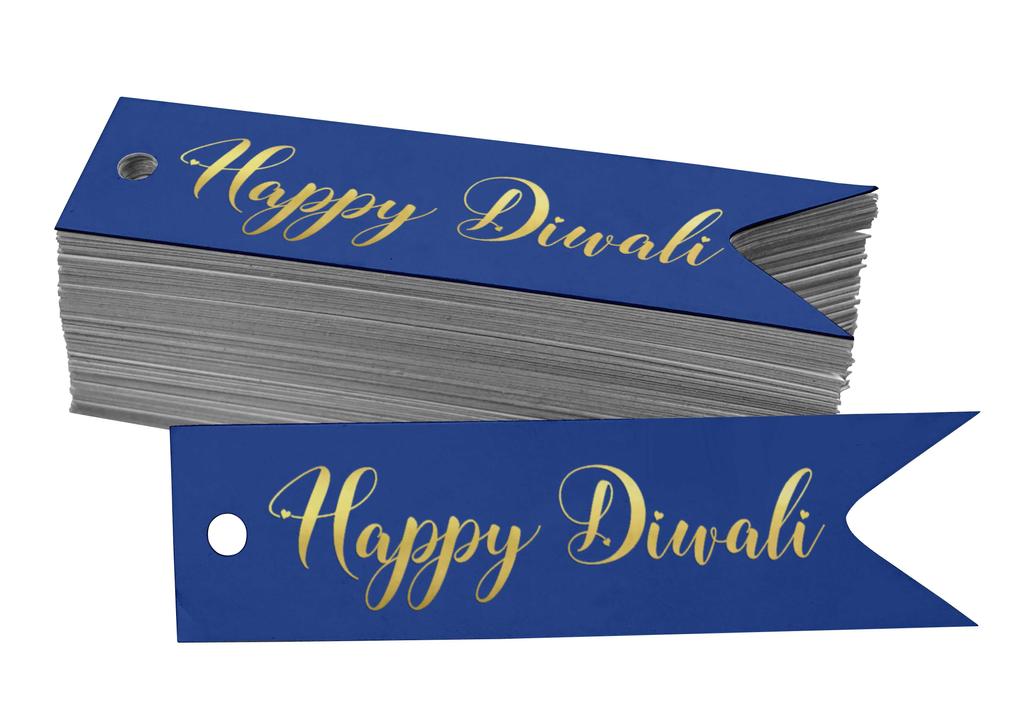 Inkdotpot Pack Of 100 Happy Diwali Favor Paper Tags Craft Real Gold Foil Hang
