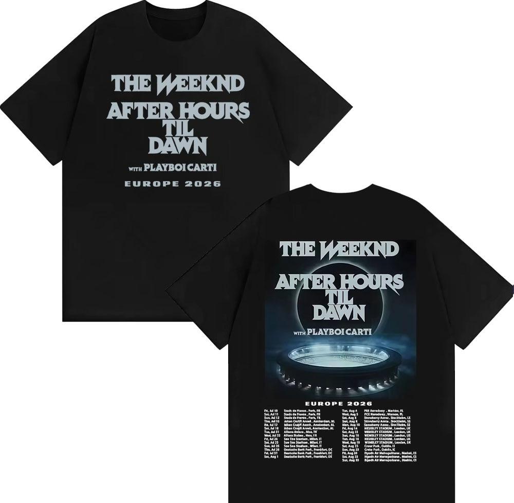 

The Weeknd After Hours until Dawn Printed men s fashion Hip-hop short-sleeved T-shirt 2026 Retro Casual short-sleeved Top - M... 5XL різнокольоровий