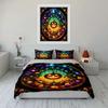 Halloween Decoration Set Pumpkin Artwork Bedding Set with 1 Duvet Cover 2 Pillowcases Single Double King Queen Gift