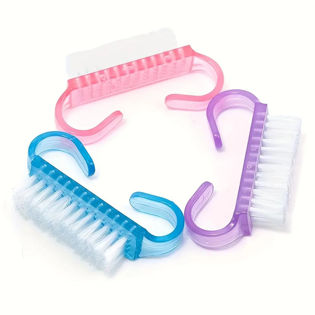 3pcs Nail Brush Set with Handle Grip for Manicure Scrub - Cleaner Under Nails Hand Brushes for Fingernail Hygiene