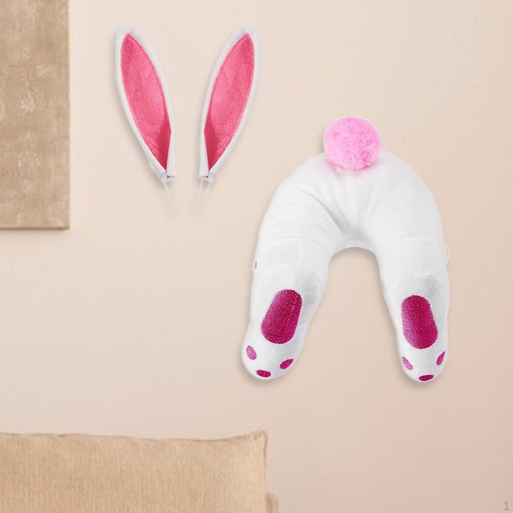 Ozdoby wielkanocne w kształcie pupy i uszu królika, wieniec do mocowania na drzwiach wejściowych