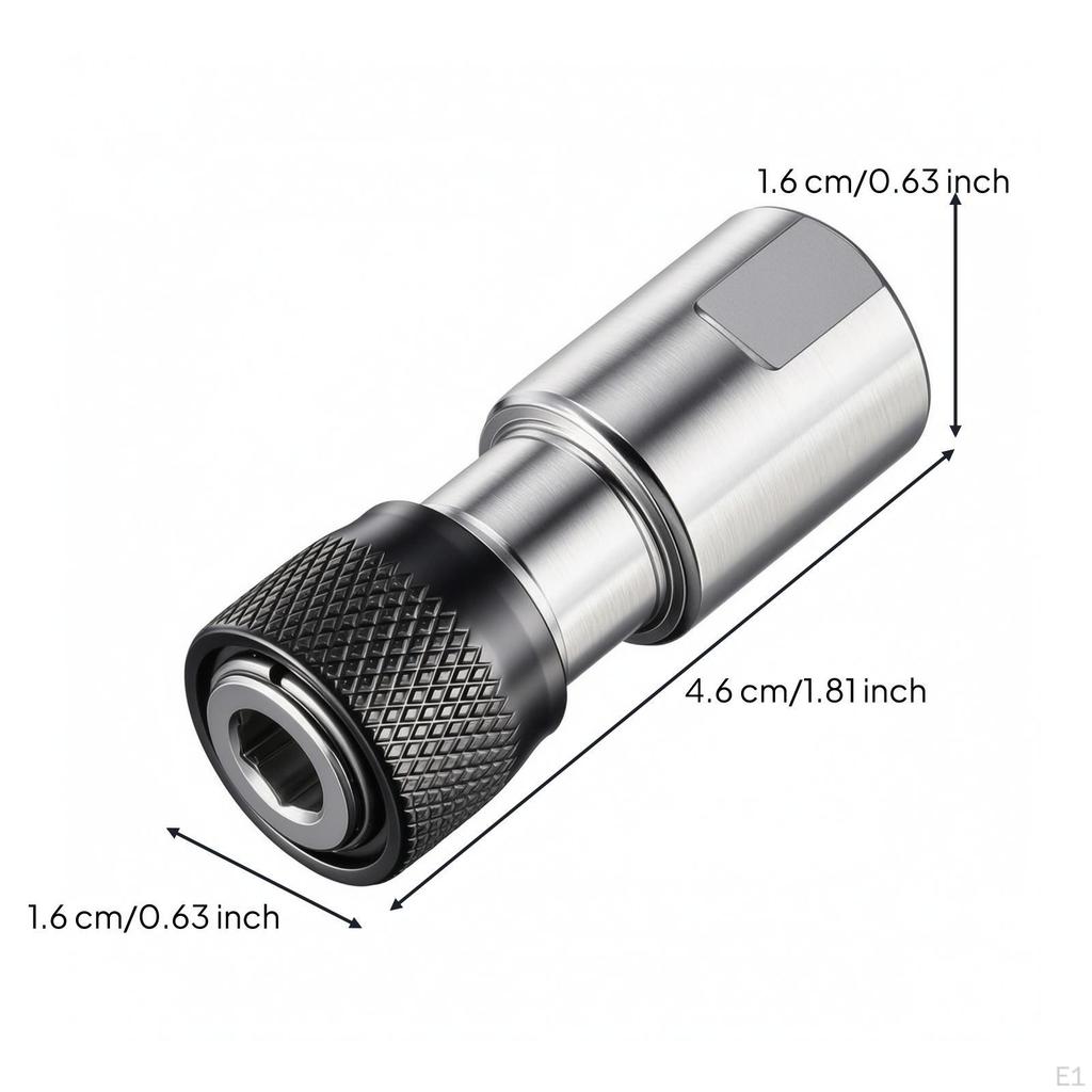 SelfLocking Quick Release Bit Holder | Knurled Grip, Alloy Steel Construction, Hex Shank Adapter,
