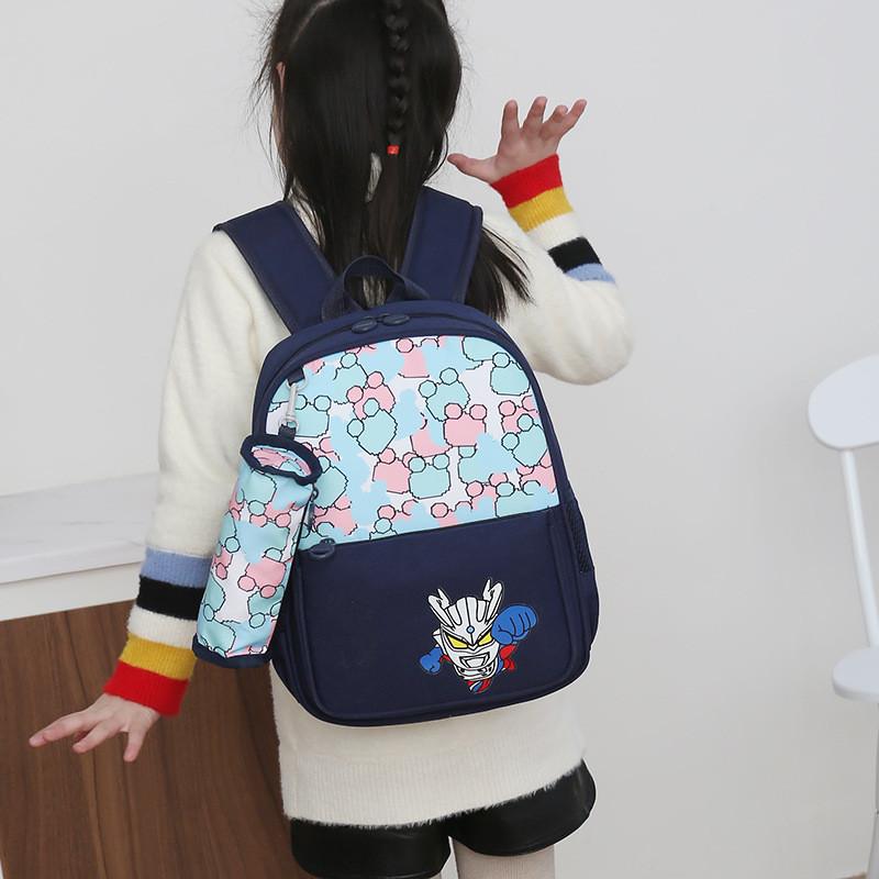 Fashionable Large Capacity Canvas Cartoon Backpack For Elementary School Kids Unisex