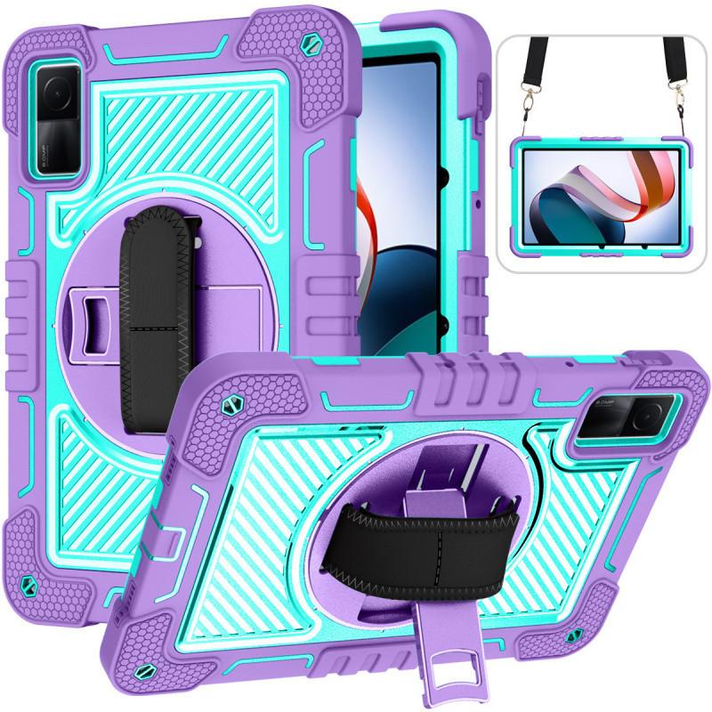 Hoesje Voor Xiaomi RedMi Pad 10.6 Tablet Cover RedMi Pad 2 SE 11 8.7  Schokbestendig Kickstand Kinderen Funda Handgreep Schouderband Xiaomi Pad 6 11inch paars