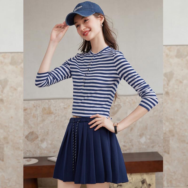 Women's Retro Contrast Stripe Long Sleeve T-Shirt