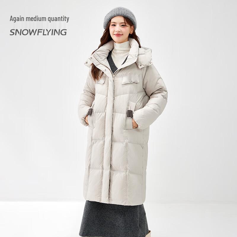 SNOWFLYING Women's Mid-Length Hooded Down Jacket