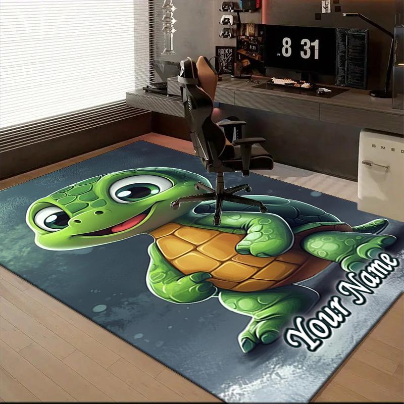 1PC Custom Name Turtle Adventure Wild Theme Floor Mat Ideal for Living Room, Game Rooms, Office, Bedroom, Office Floor Mat , Floor Mats for Home