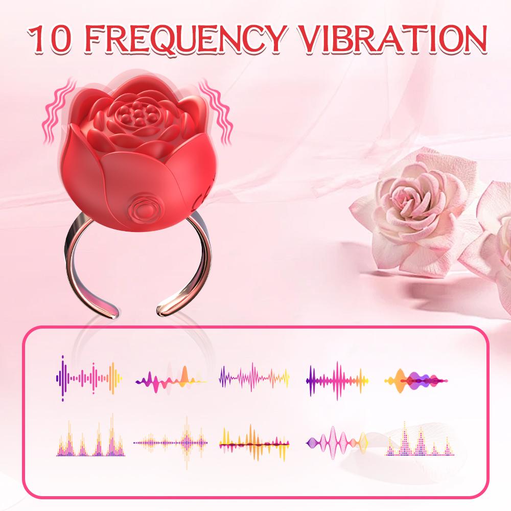 Klitoris Mini Rosenring Vibrator für Frauen 10 Vibrationsmodi Fingerförmiger G-Punkt Nippelmassagegerät Sexy Erwachsenen Tease Spielzeug 18