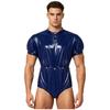 Men Waterproof Adaptive Bodysuit Short Sleeve Buttoned Waist Detachable Bottoms Diaper Cover Romper Special Need Clothing