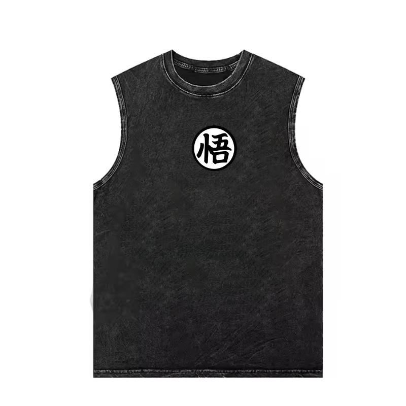 Dragon Ball Men's Sleeveless Shirt Anime Printed Vintage Washed Vest Gym T Shirts Y2k Clothes Oversized Woman's Tank Tops