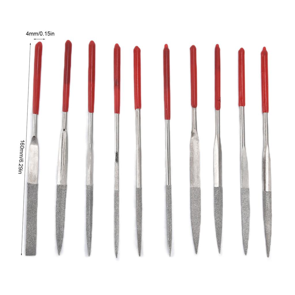 10Pcs Needle File Set Hardened Sturdy Comfortable Handle Convenient Jewelry Files