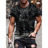 Men's T-Shirt Vintage Punk Short Sleeve Skull Print Men Top Oversized Casual Hip Hop T Shirt Summer O Neck Men's Tee Clothing