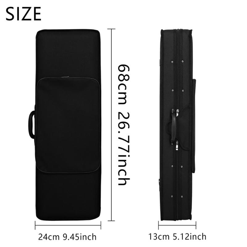 Oxford Fabric Violin Carry Transport Case With Shockproof Padding And Adjustable Shoulder Strap For 1/4 To 4/4 Violins